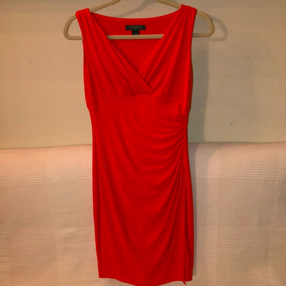Ralph Lauren Size 2 Orange Dress Gr8 for Spring
